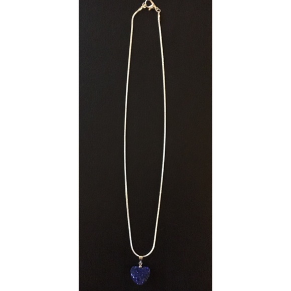 🔴🆕 5/$25 Royal Blue Crystal Pendant Necklace - Picture 3 of 5